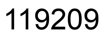 Number 119209 black image