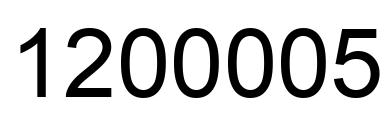 Number 1200005 black image