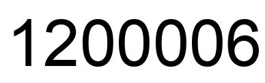 Number 1200006 black image