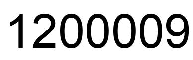 Number 1200009 black image