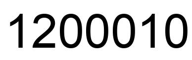 Number 1200010 black image