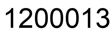 Number 1200013 black image