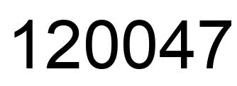 Number 120047 black image