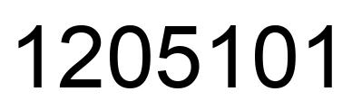 Number 1205101 black image