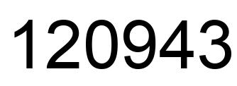 Number 120943 black image