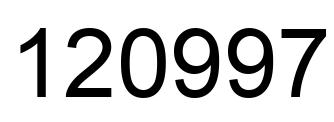 Número 120997 imagen negro