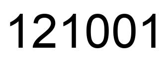 Número 121001 imagen negro
