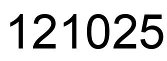 Número 121025 imagen negro
