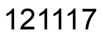 Number 121117 black image