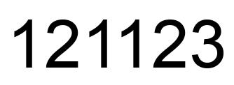 Number 121123 black image