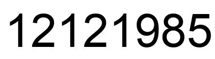 Número 12121985 imagen negro