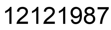 Número 12121987 imagen negro