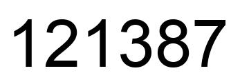 Number 121387 black image