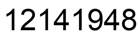 Number 12141948 black image