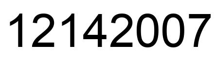 Número 12142007 imagen negro