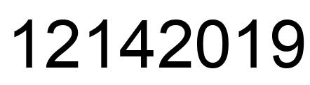 Número 12142019 imagen negro