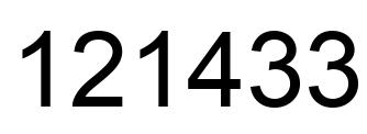 Número 121433 imagen negro