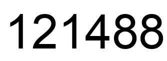 Number 121488 black image