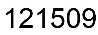 Number 121509 black image
