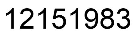 Number 12151983 black image