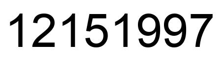 Number 12151997 black image