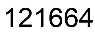 Number 121664 black image