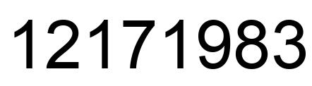 Number 12171983 black image