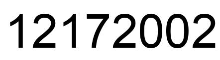 Number 12172002 black image