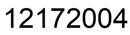 Number 12172004 black image