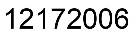 Number 12172006 black image