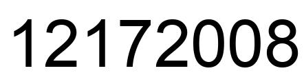 Number 12172008 black image