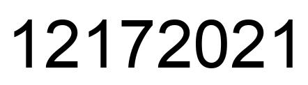 Number 12172021 black image