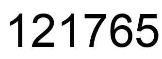 Number 121765 black image