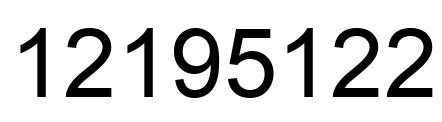 Number 12195122 black image