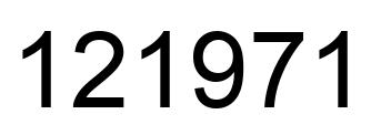 Number 121971 black image