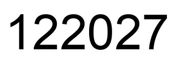 Number 122027 black image