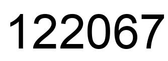 Number 122067 black image