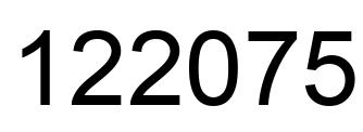 Number 122075 black image