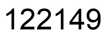 Number 122149 black image