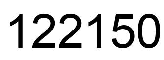 Number 122150 black image