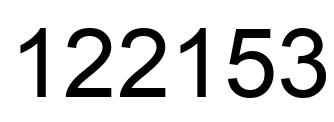 Number 122153 black image