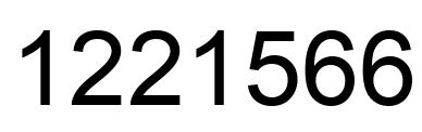 Number 1221566 black image