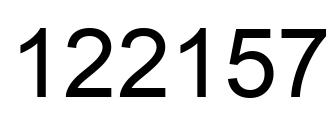Number 122157 black image