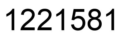 Number 1221581 black image