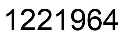 Number 1221964 black image