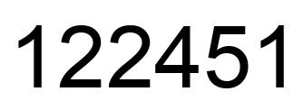 Number 122451 black image