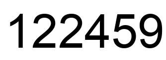 Number 122459 black image