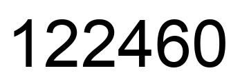 Number 122460 black image