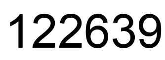 Number 122639 black image