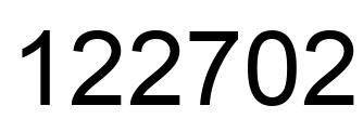 Number 122702 black image